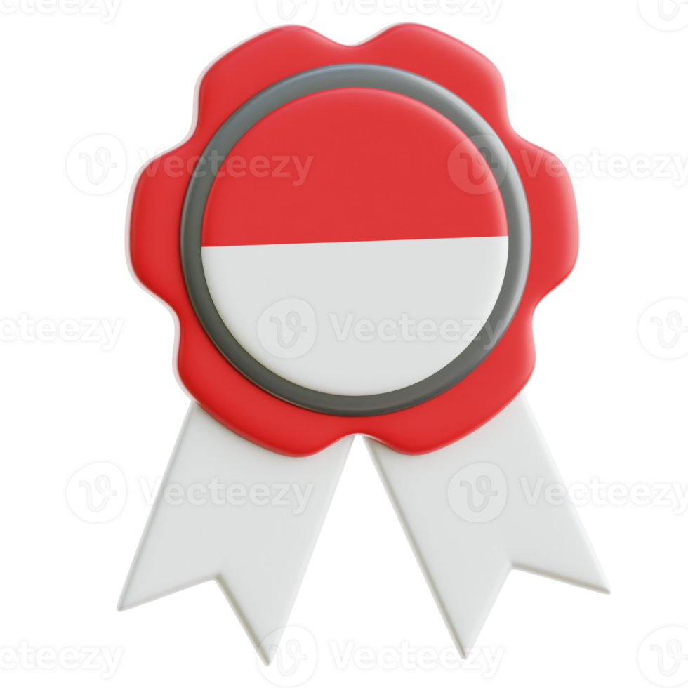 Indonesia Badge 3d Illustration png
