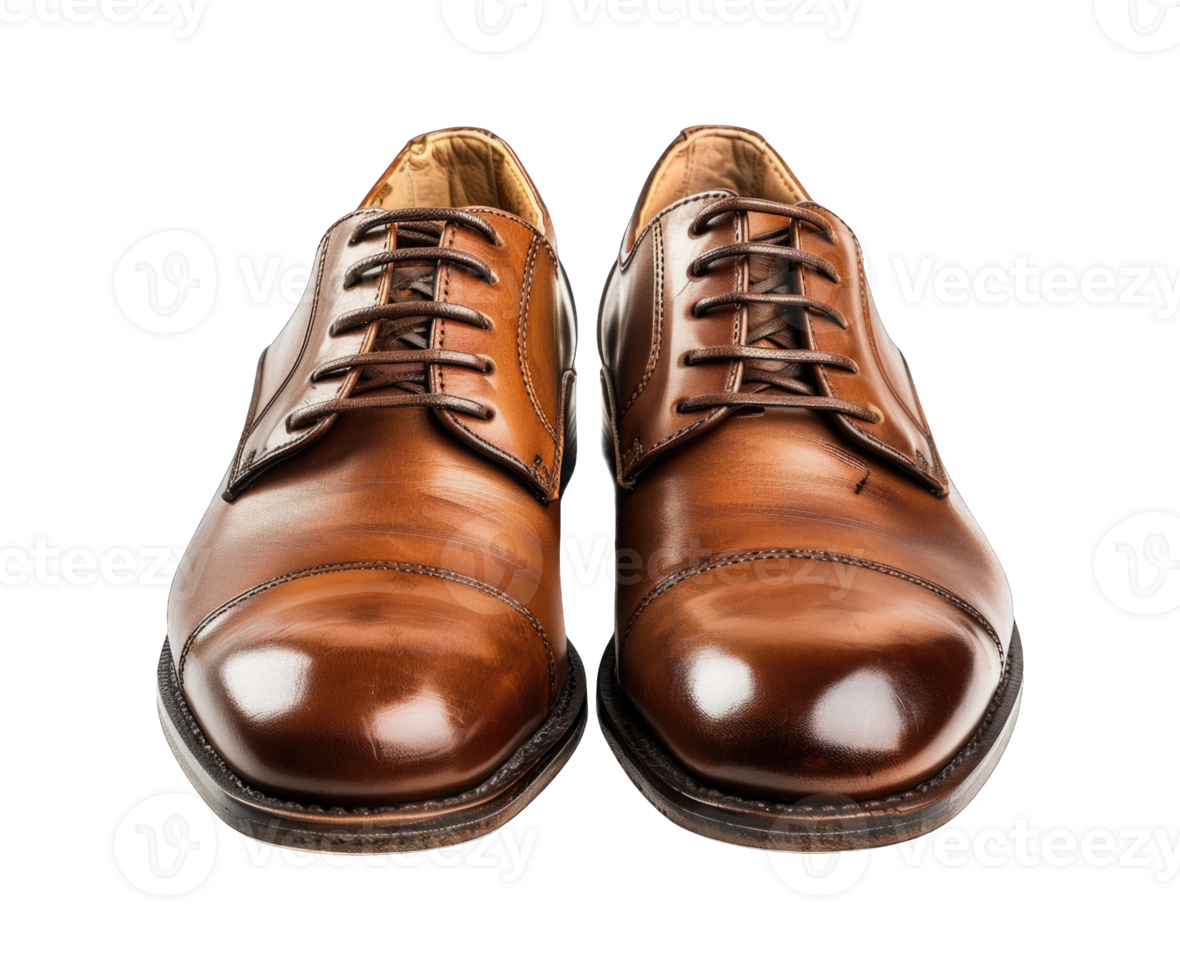 Brown Shoes pair isolated on transparent background cutout png
