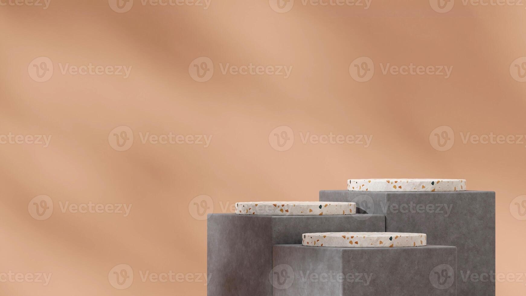 Minimal empty scene terrazzo and concrete texture podium in landscape layout 3d rendering mockup photo