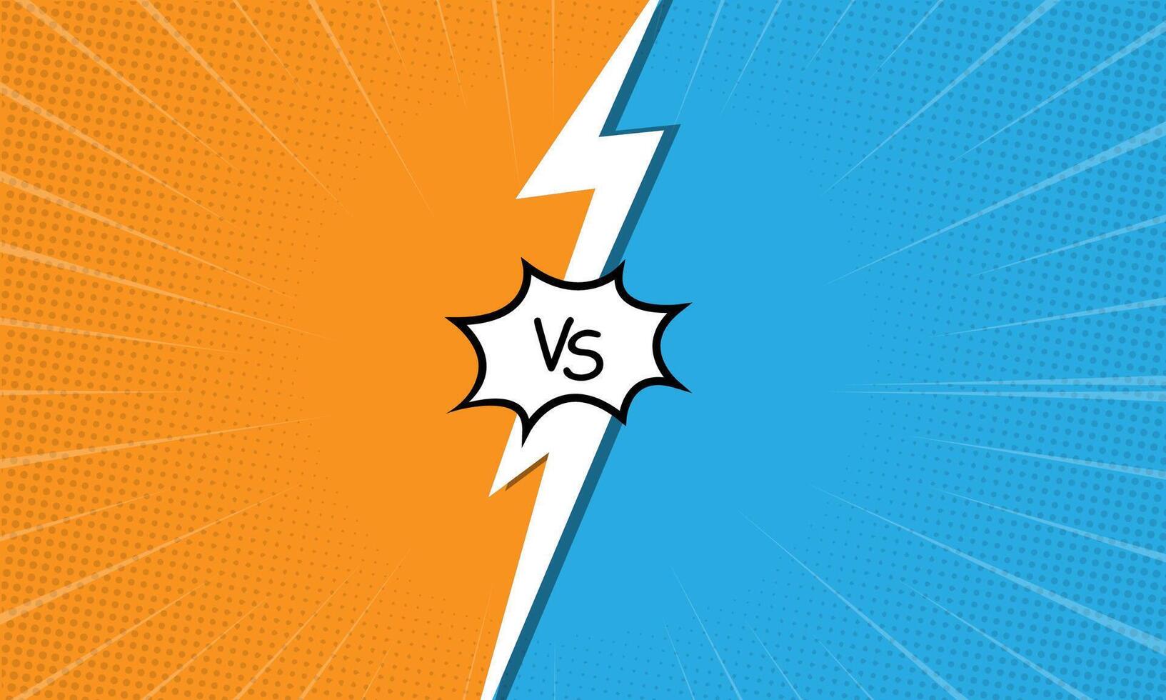 vs template for Fight banner with comic retro style background vector