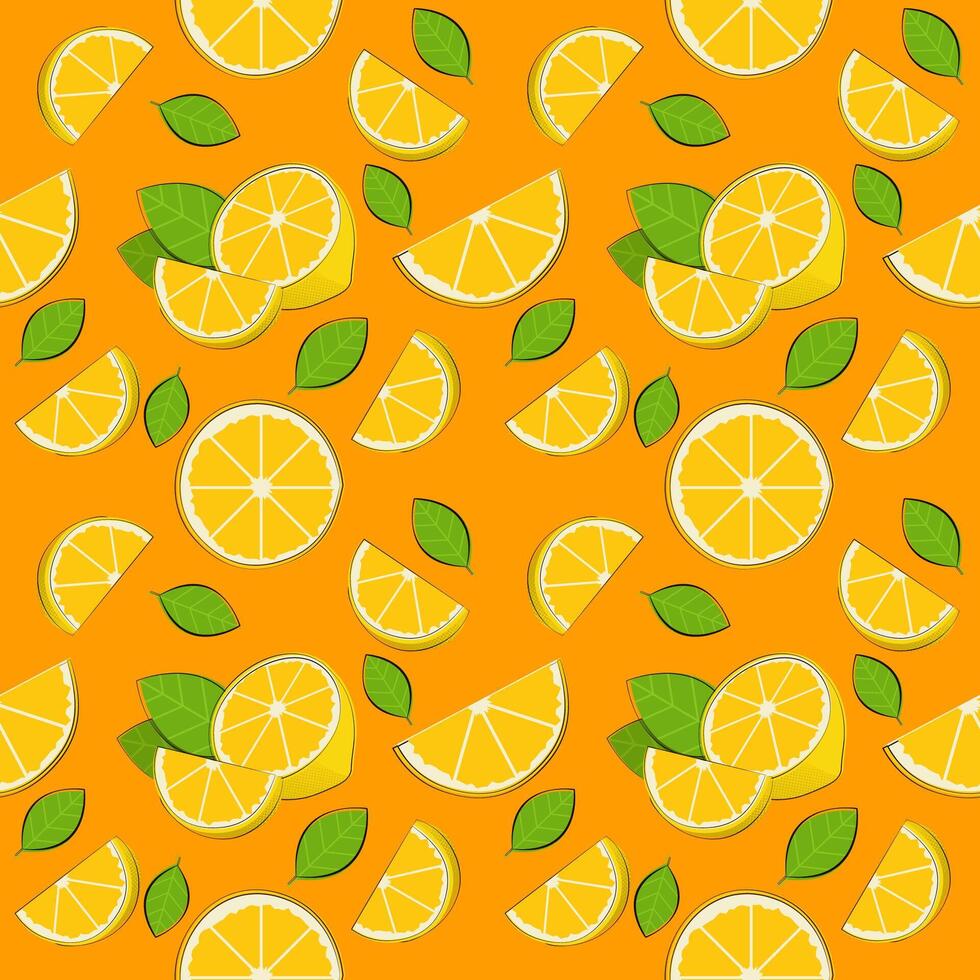 orange fruit background seamless pattern vector