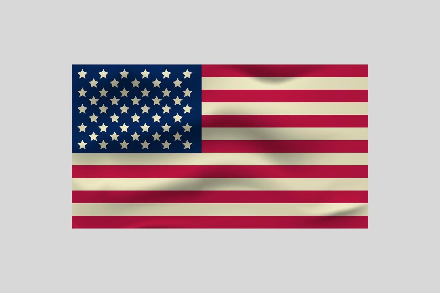 isolated realistic USA flag on white background vector