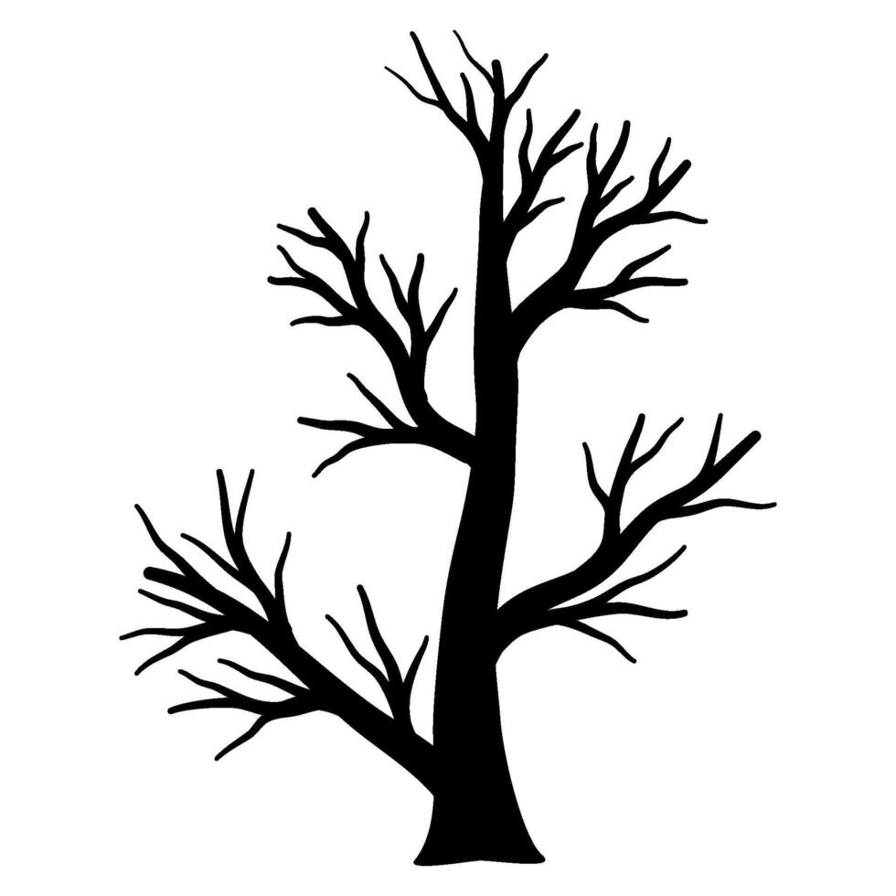 Dead tree silhouette vector