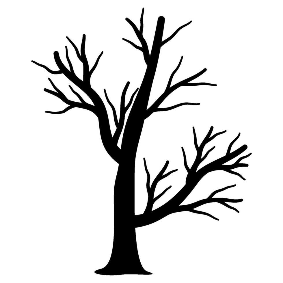 Dead tree silhouette vector