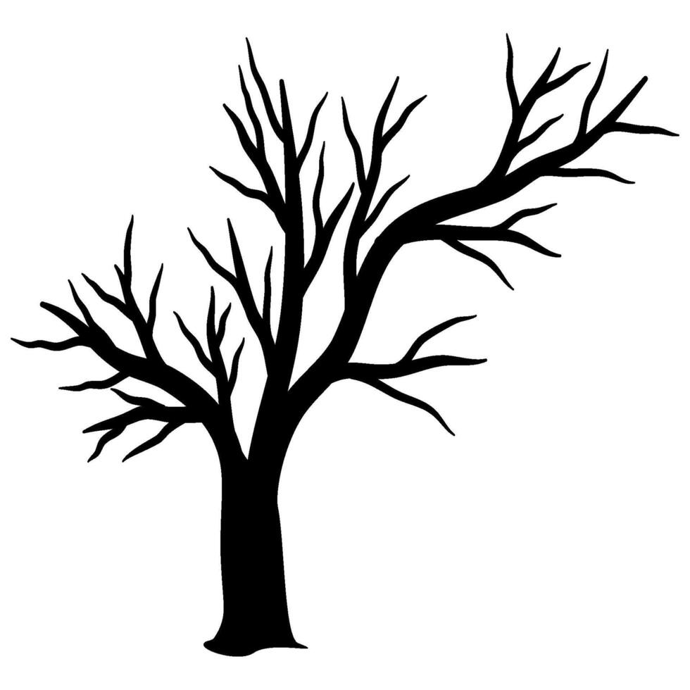 Dead tree silhouette vector