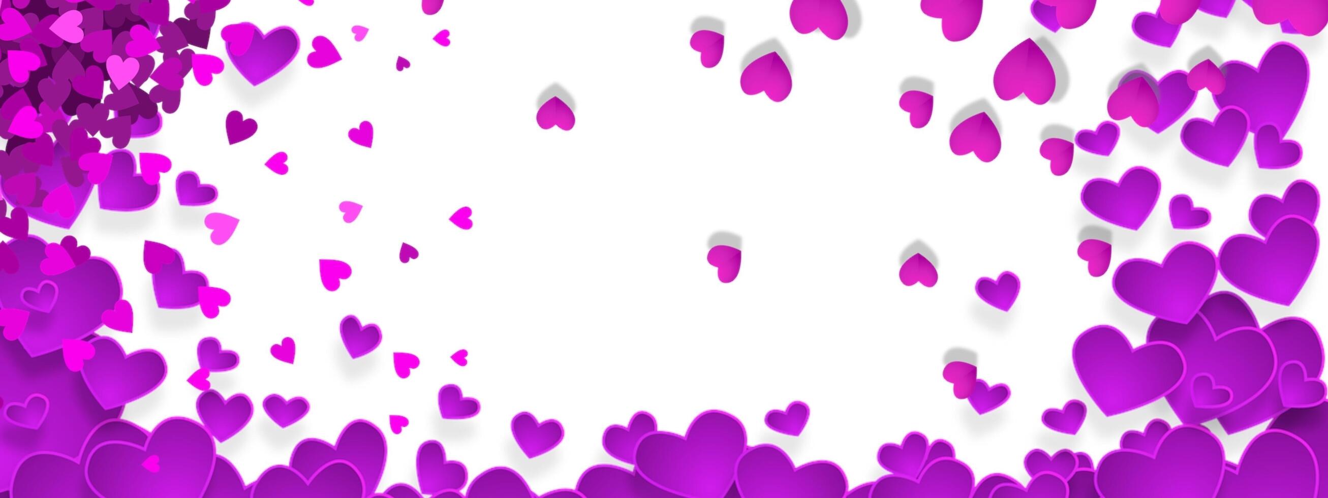 Pink heart bouquet on banner. Copy space for text on Valentine's Day. photo