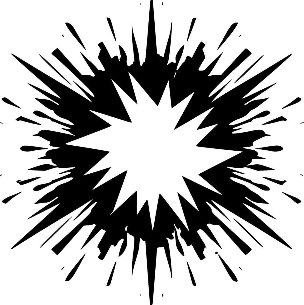 Explosion - Black and White Isolated Icon - illustration vector