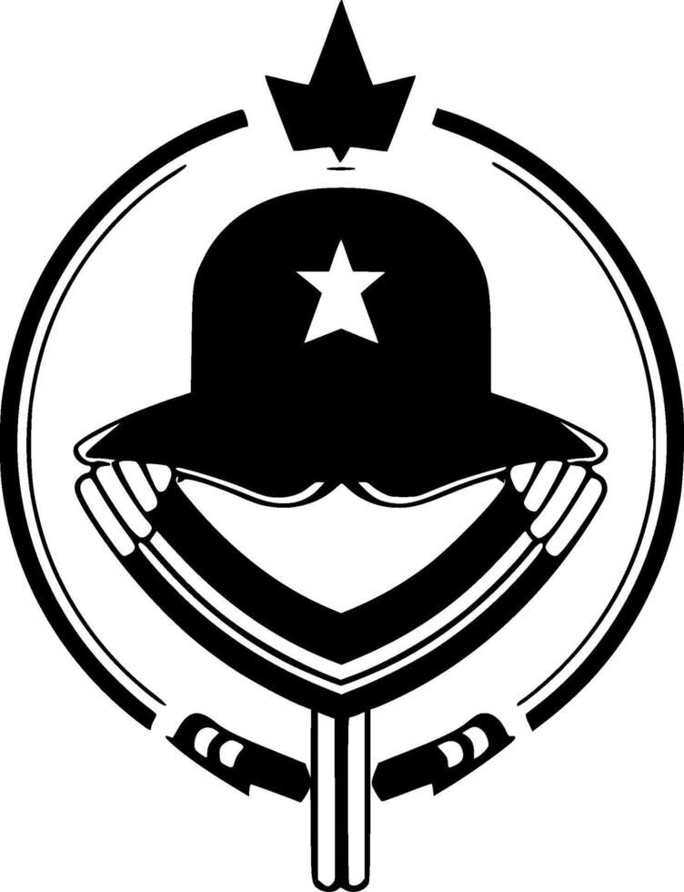 Army - Black and White Isolated Icon - illustration vector