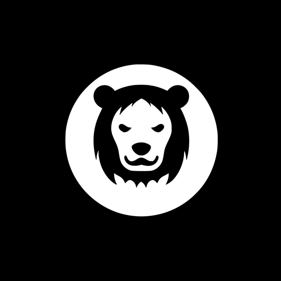 Bear - Black and White Isolated Icon - illustration vector
