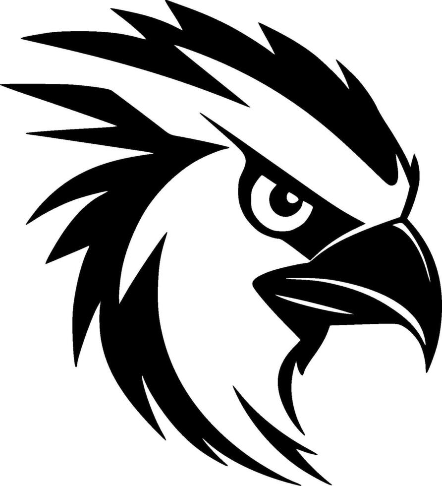 Parrot - Black and White Isolated Icon - illustration vector