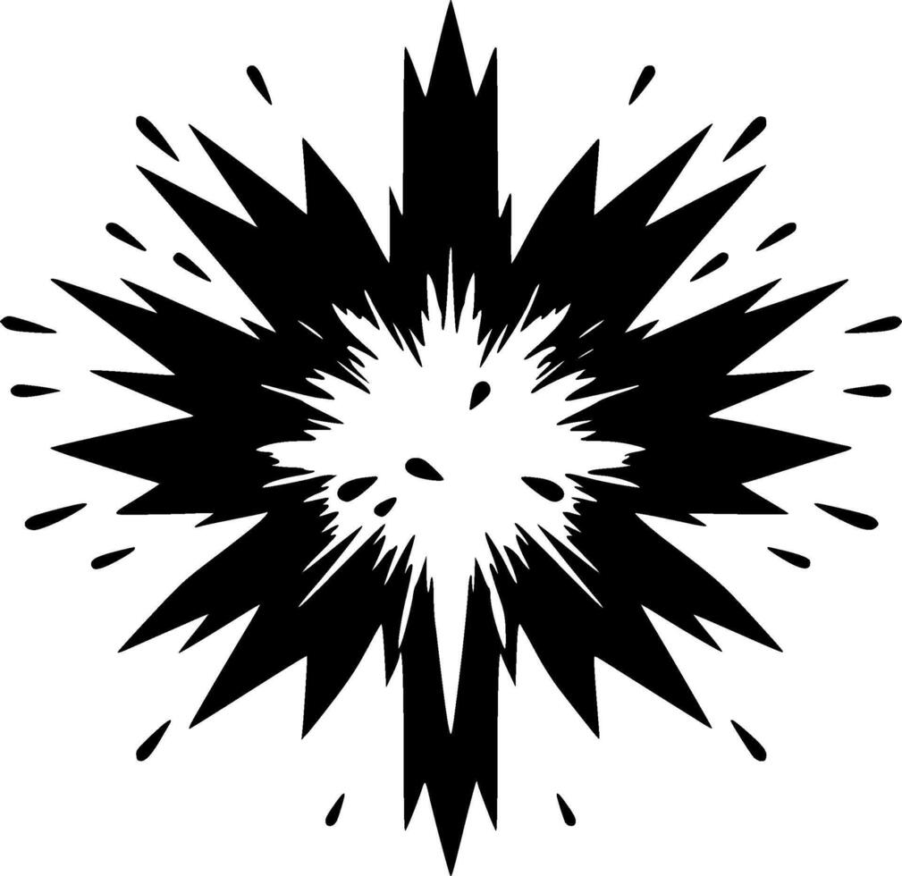 Explosion, Black and White illustration vector