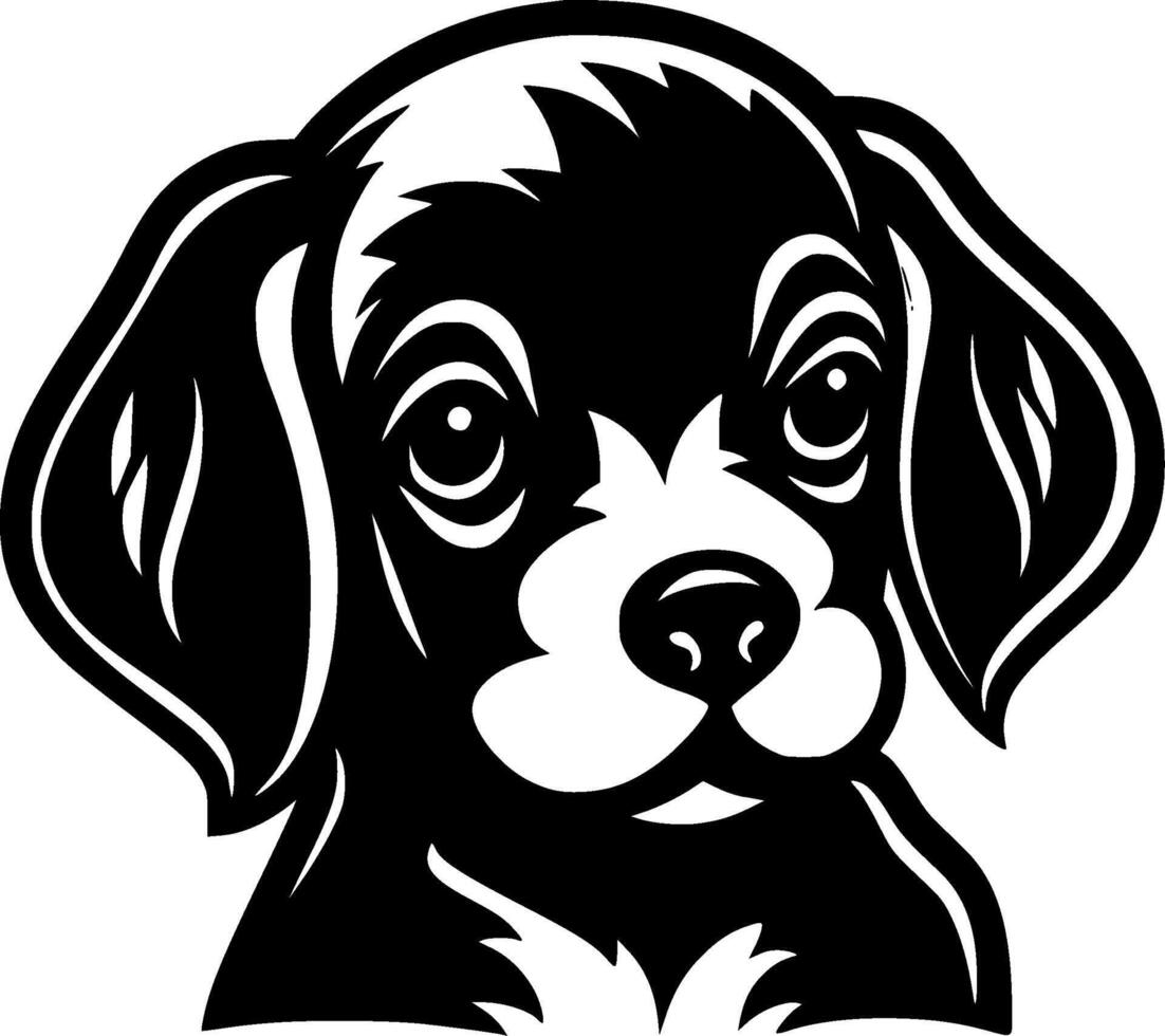 Puppy, Minimalist and Simple Silhouette - illustration vector