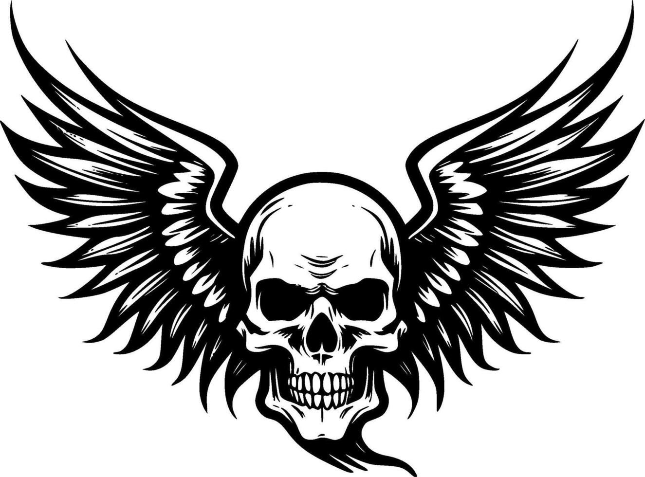 Skull, Minimalist and Simple Silhouette - illustration vector
