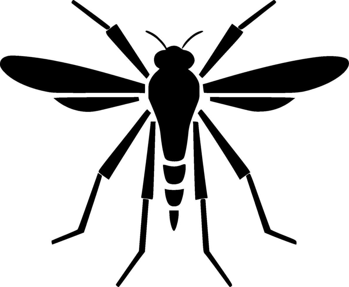 Mosquito, Black and White illustration vector
