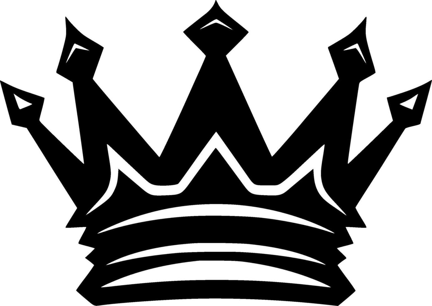 Crown, Black and White illustration vector