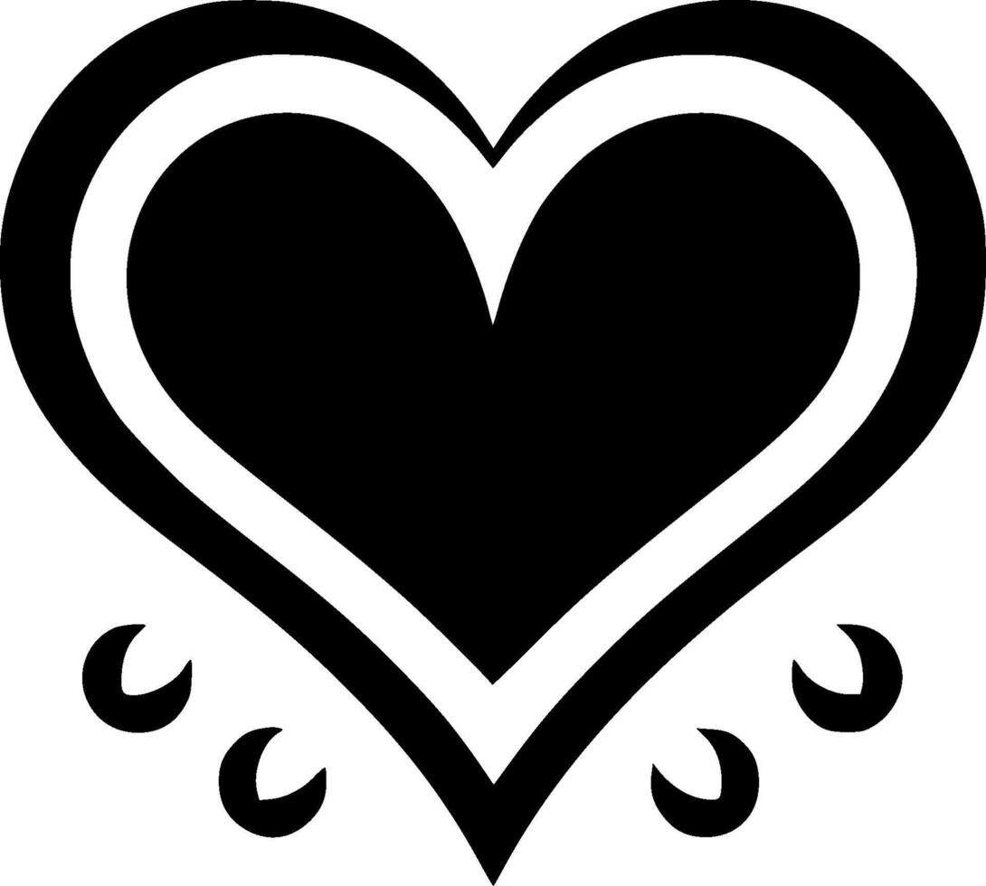 Heart, Black and White illustration vector