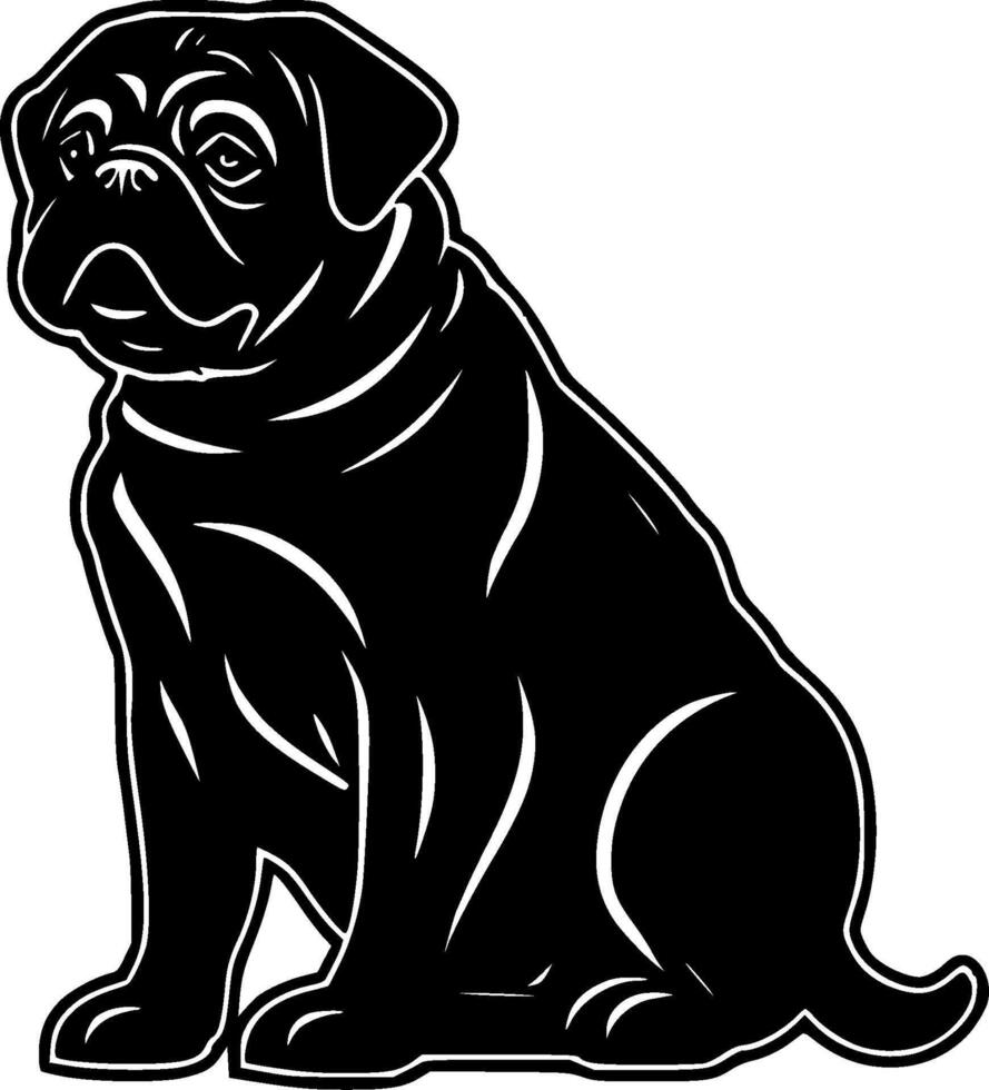 Pug, Minimalist and Simple Silhouette - illustration vector