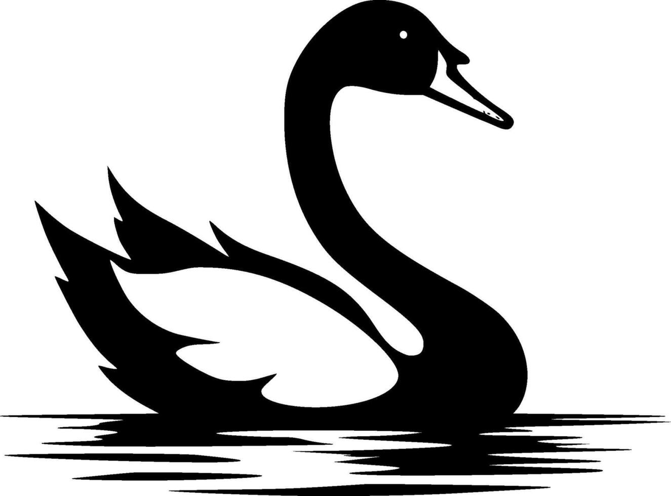 Swan - Black and White Isolated Icon - illustration vector