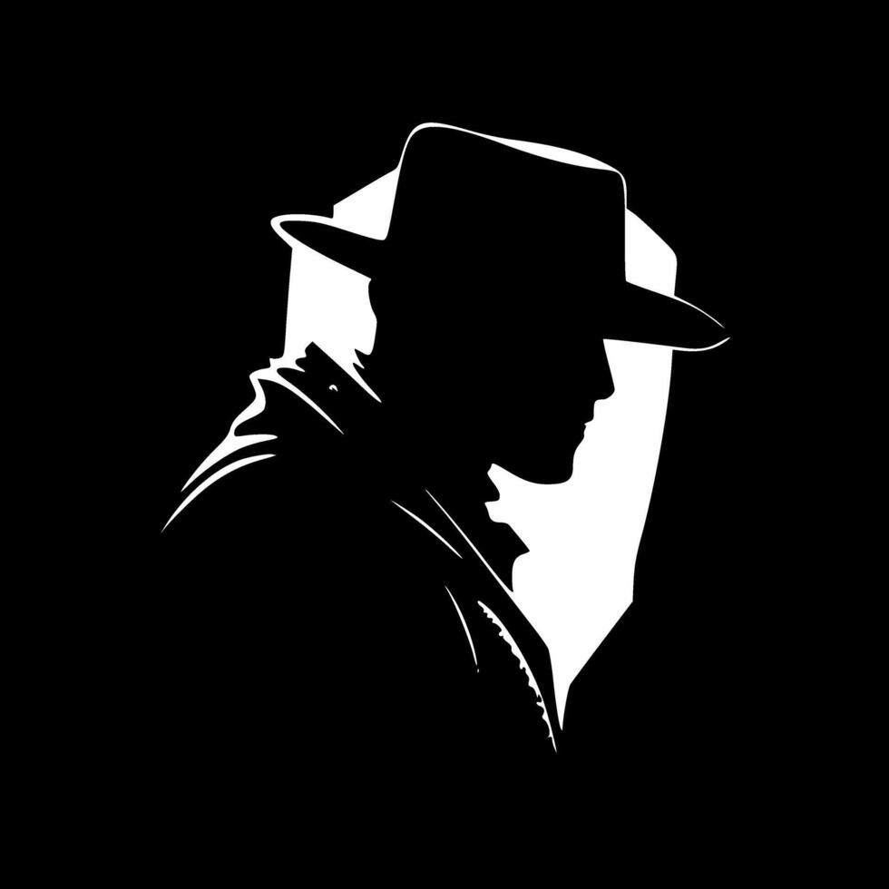 Cowboy - Black and White Isolated Icon - illustration vector