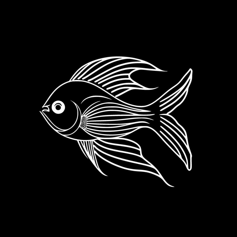Angelfish, Black and White illustration vector