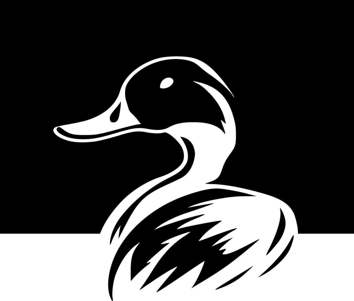 Duck, Black and White illustration vector