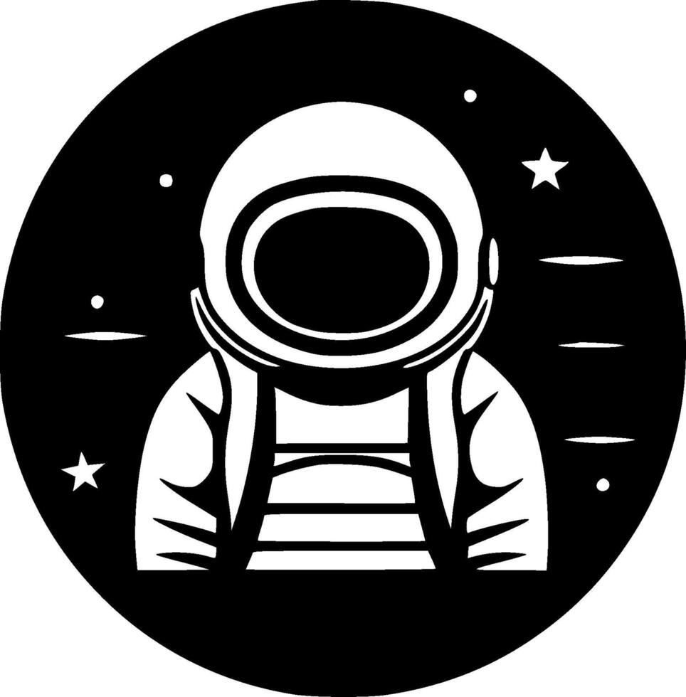 Astronaut - Black and White Isolated Icon - illustration vector