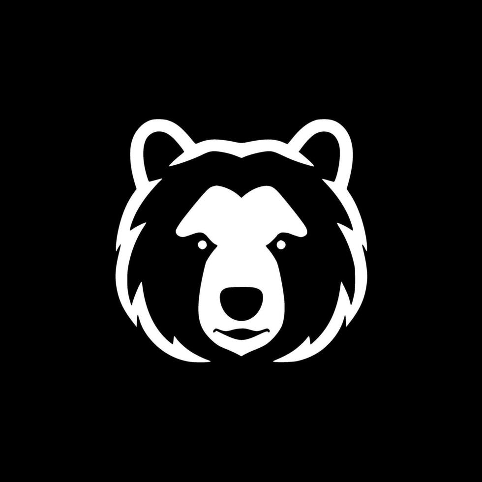 Bear - Black and White Isolated Icon - illustration vector