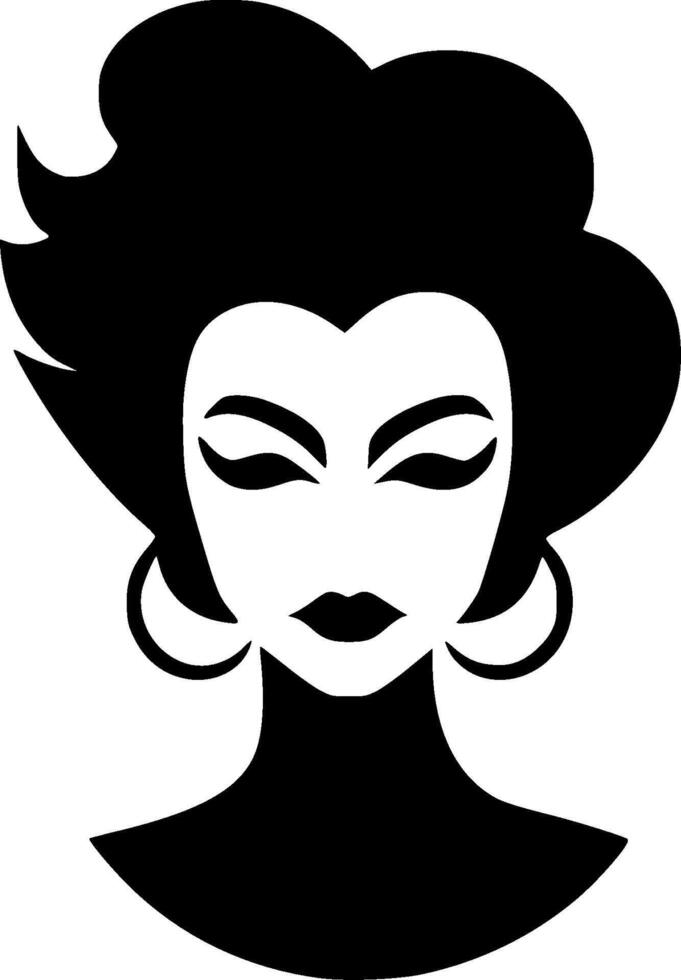Black Woman - Minimalist and Flat Logo - illustration vector