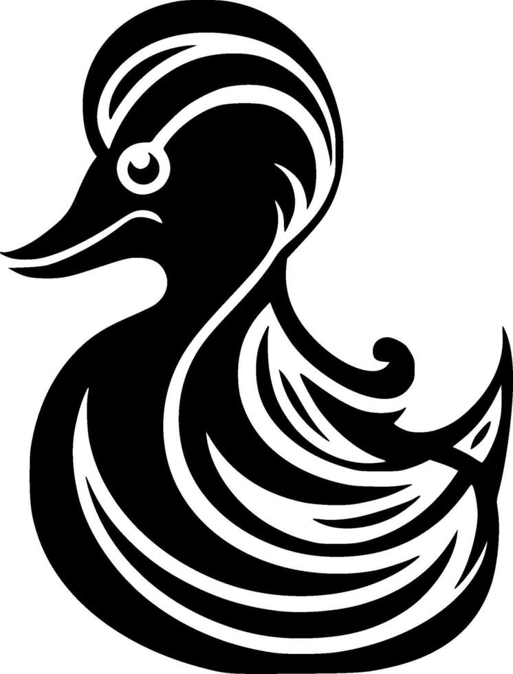 Duck, Minimalist and Simple Silhouette - illustration vector
