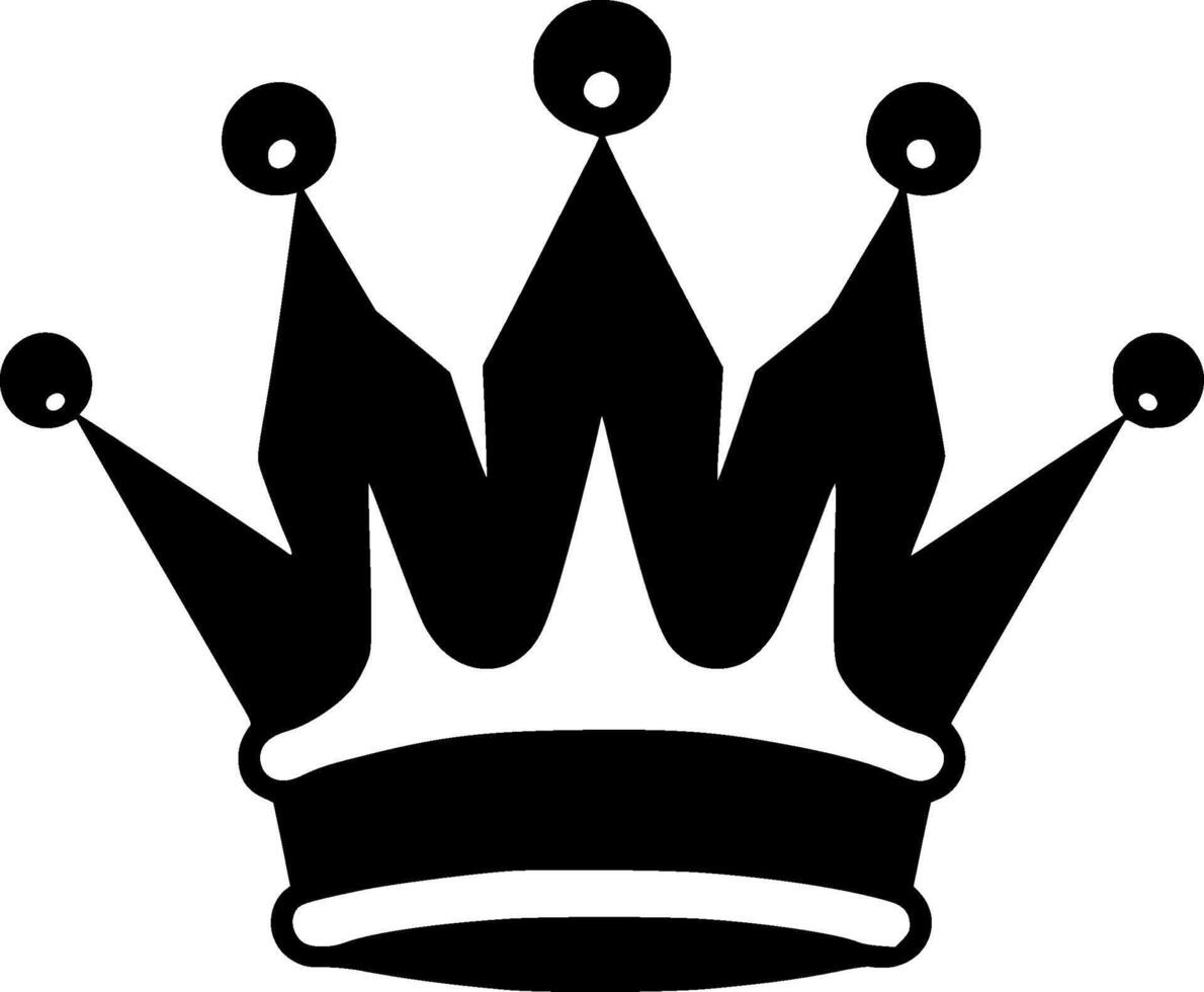 Crown, Black and White illustration vector