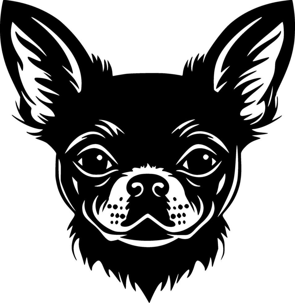 Chihuahua - Black and White Isolated Icon - illustration vector