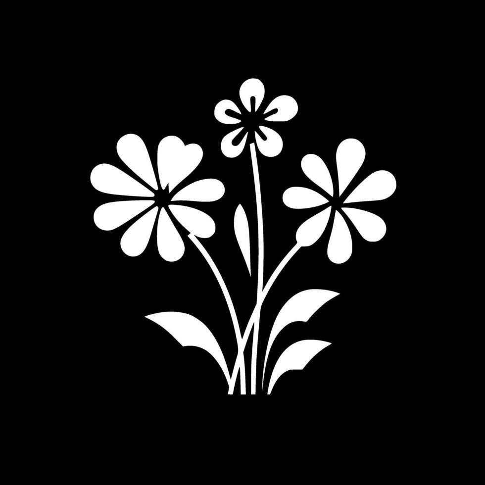 Flowers, Black and White illustration vector