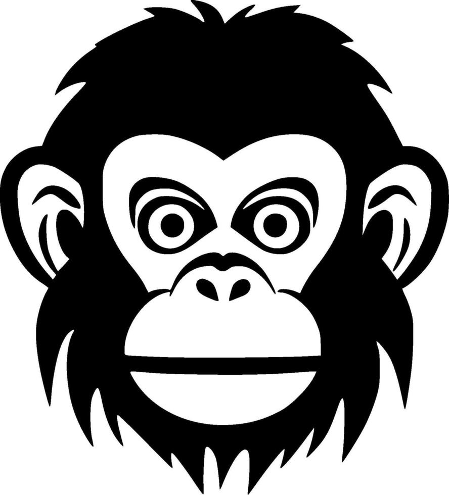 Monkey, Minimalist and Simple Silhouette - illustration vector