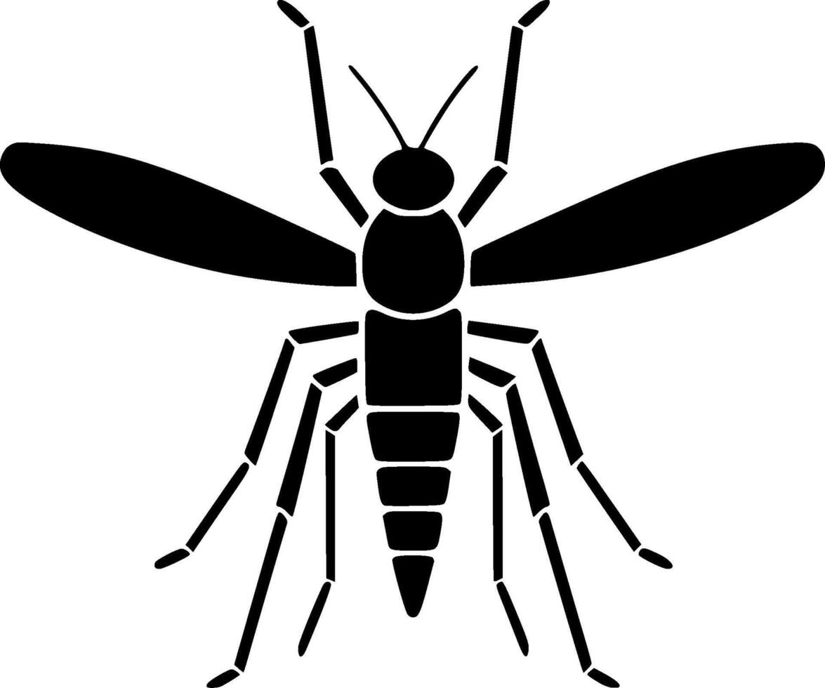 Mosquito, Minimalist and Simple Silhouette - illustration vector