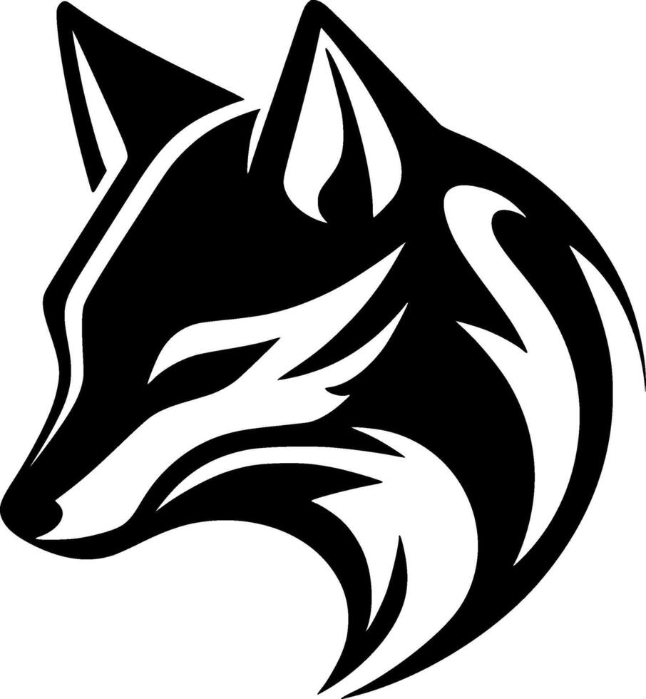 Fox, Black and White illustration vector
