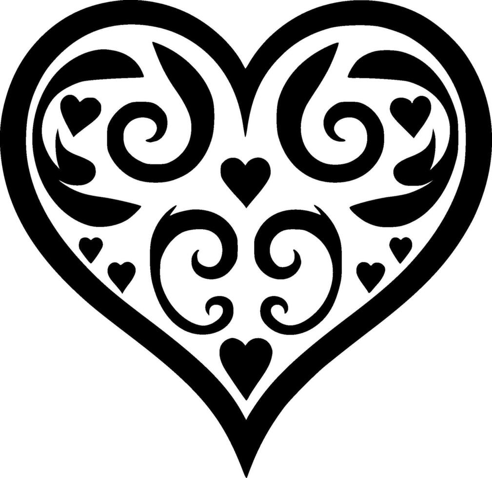Heart, Minimalist and Simple Silhouette - illustration vector