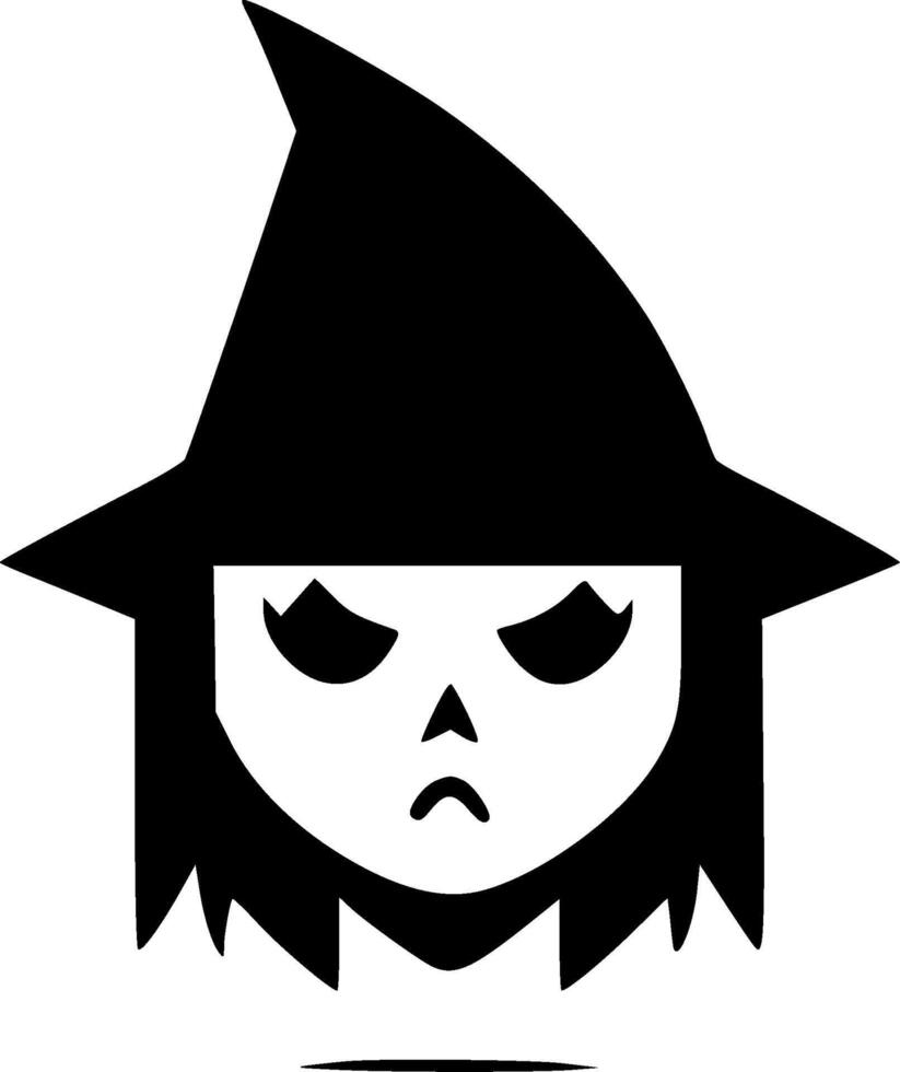 Witch - Black and White Isolated Icon - illustration vector