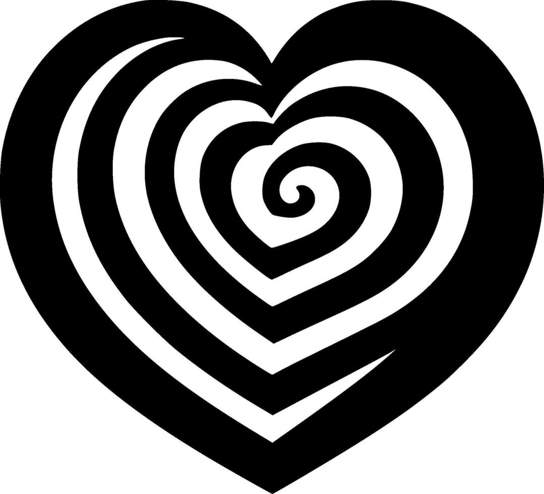 Heart, Black and White illustration vector