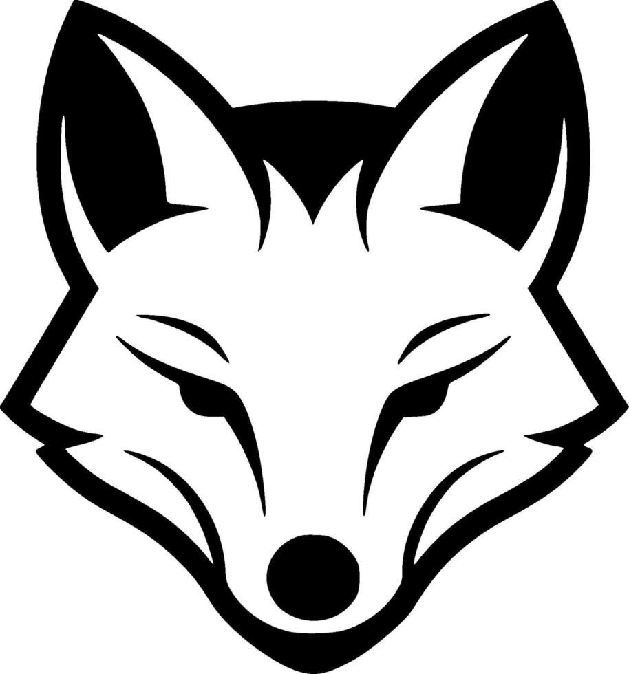 Fox, Black and White illustration vector