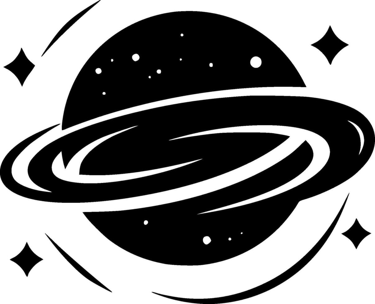 Galaxy - Black and White Isolated Icon - illustration vector