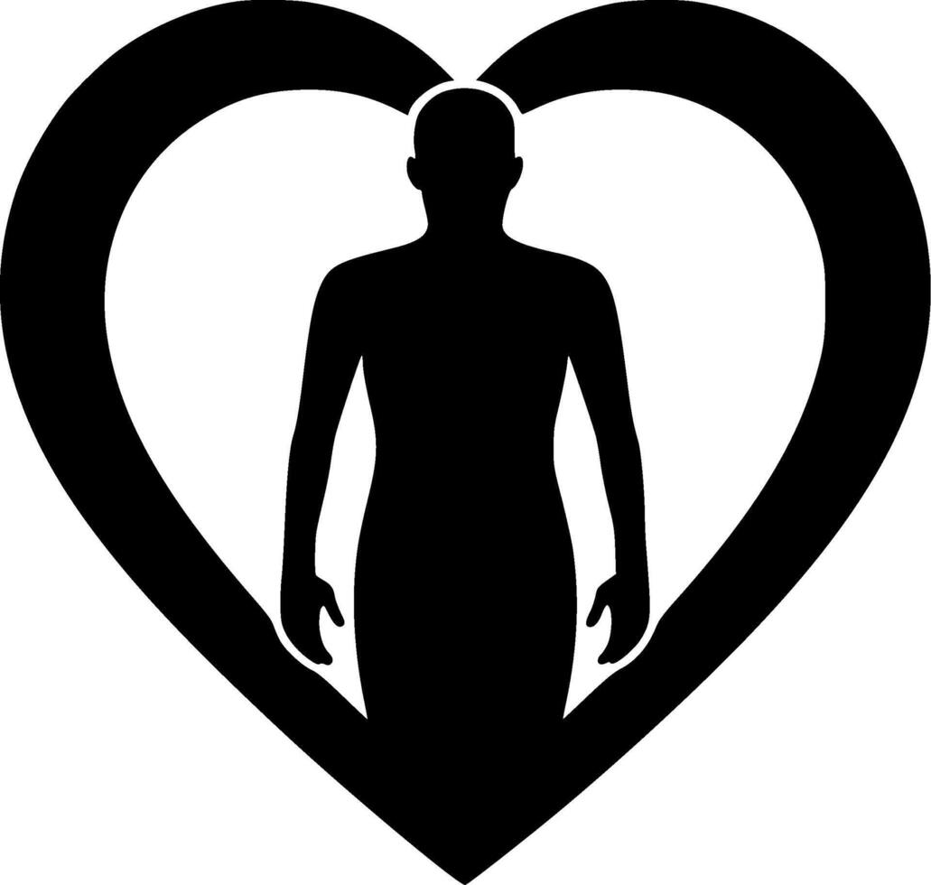 Heart, Black and White illustration vector