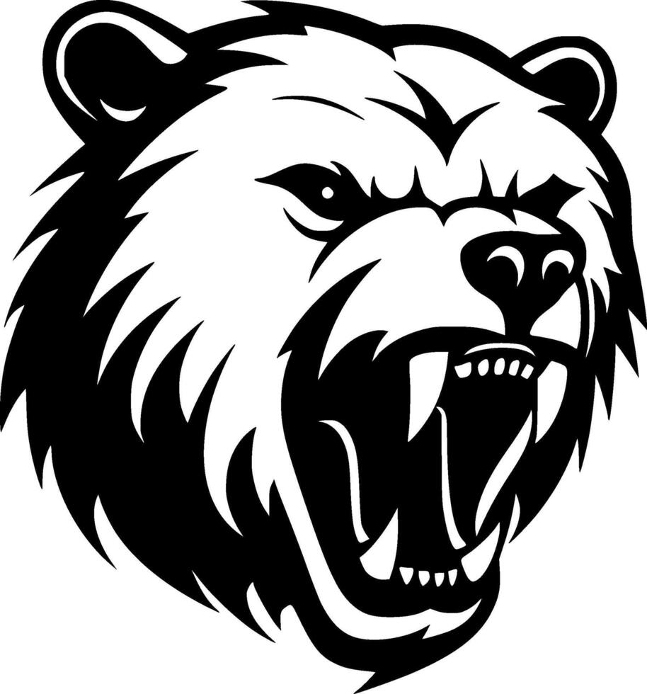 Bear, Minimalist and Simple Silhouette - illustration vector