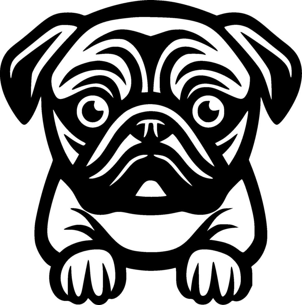 Pug, Minimalist and Simple Silhouette - illustration vector