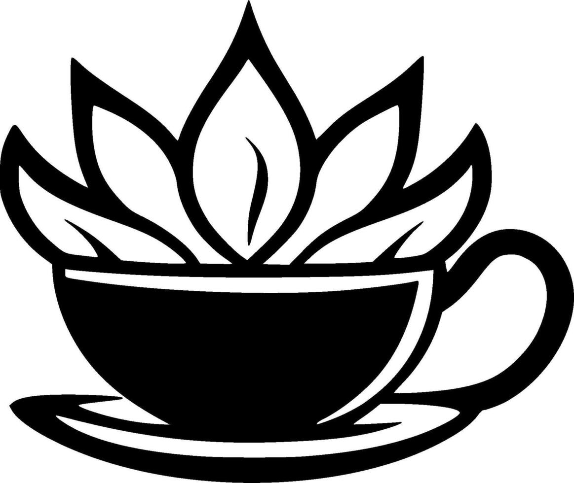 Coffee - Black and White Isolated Icon - illustration vector