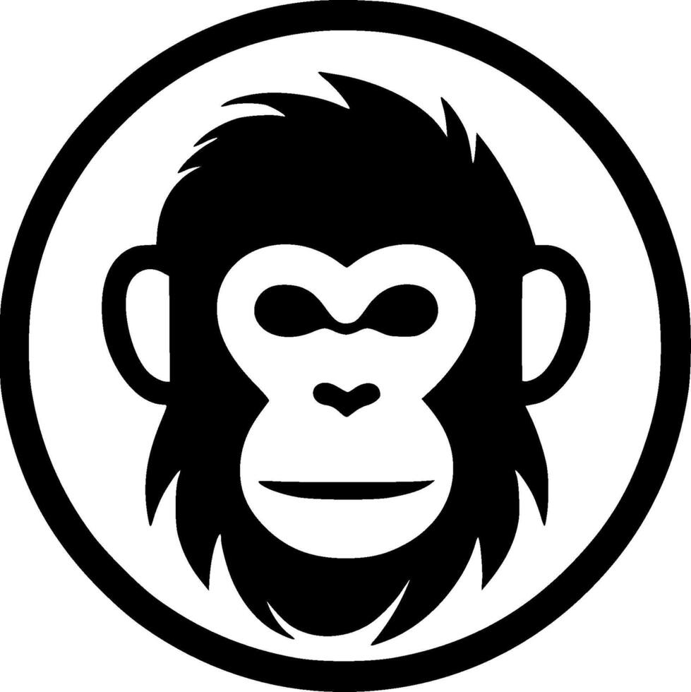 Monkey, Black and White illustration vector