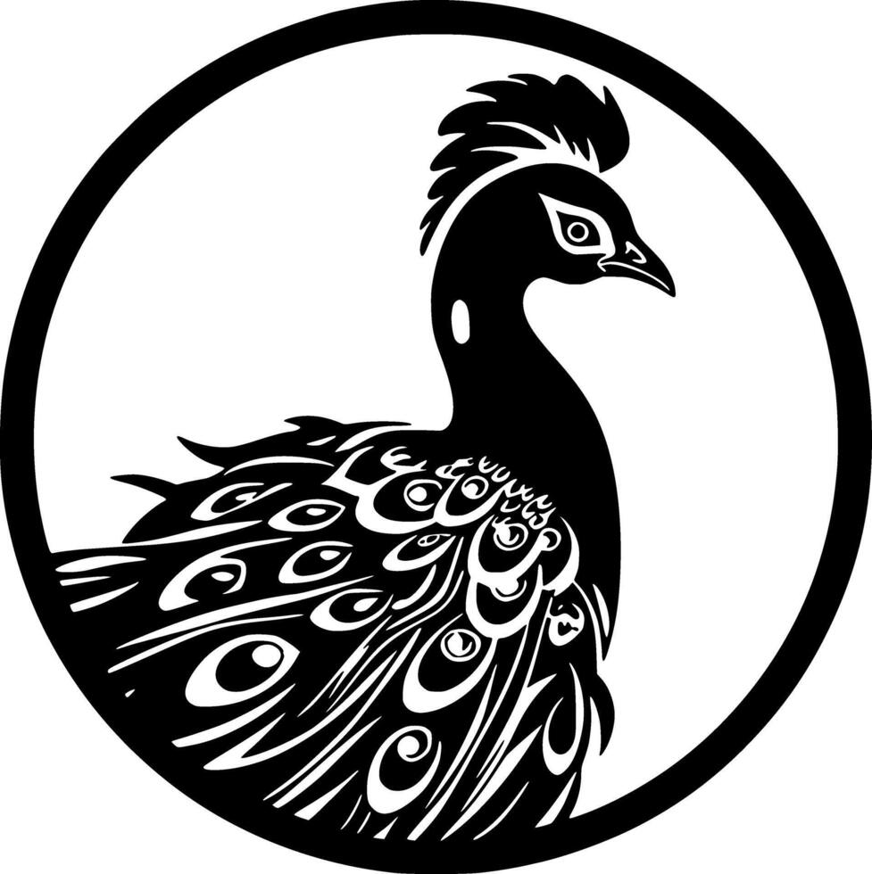 Peacock, Minimalist and Simple Silhouette - illustration vector