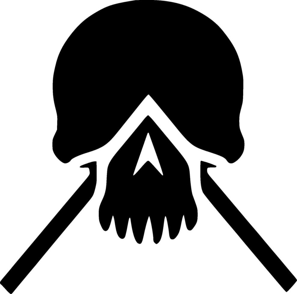 Death - Black and White Isolated Icon - illustration vector