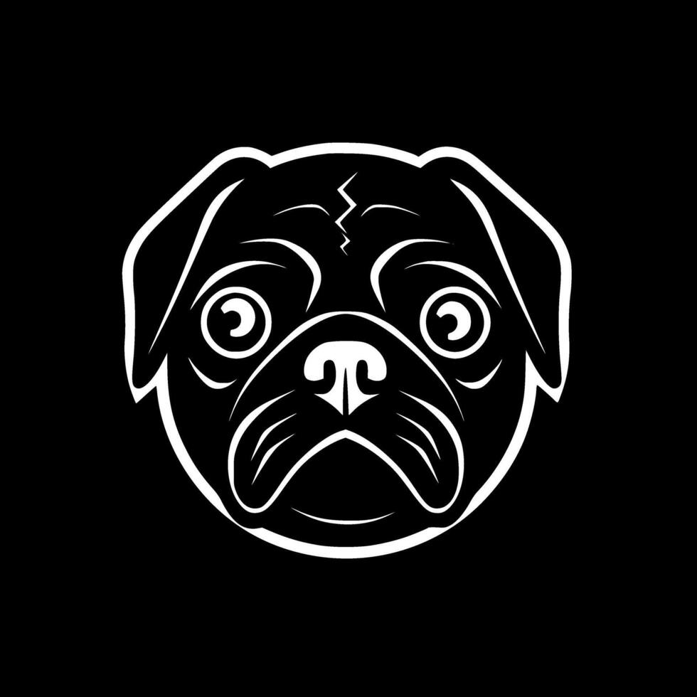 Pug, Minimalist and Simple Silhouette - illustration vector