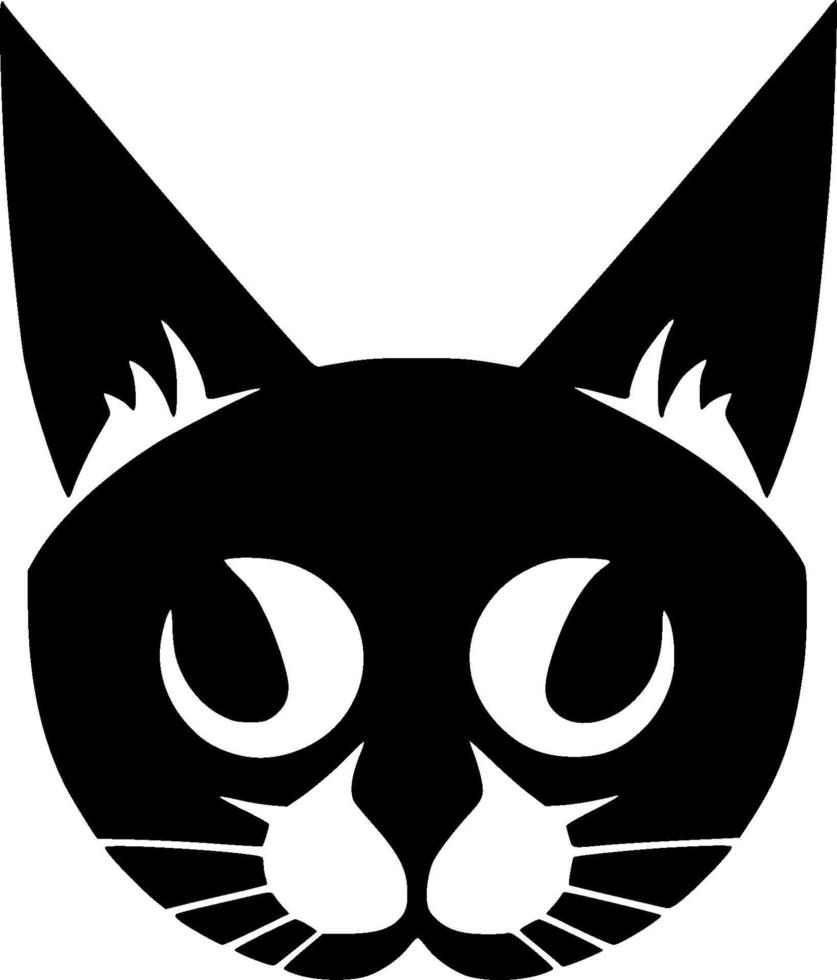 Cat - Black and White Isolated Icon - illustration vector