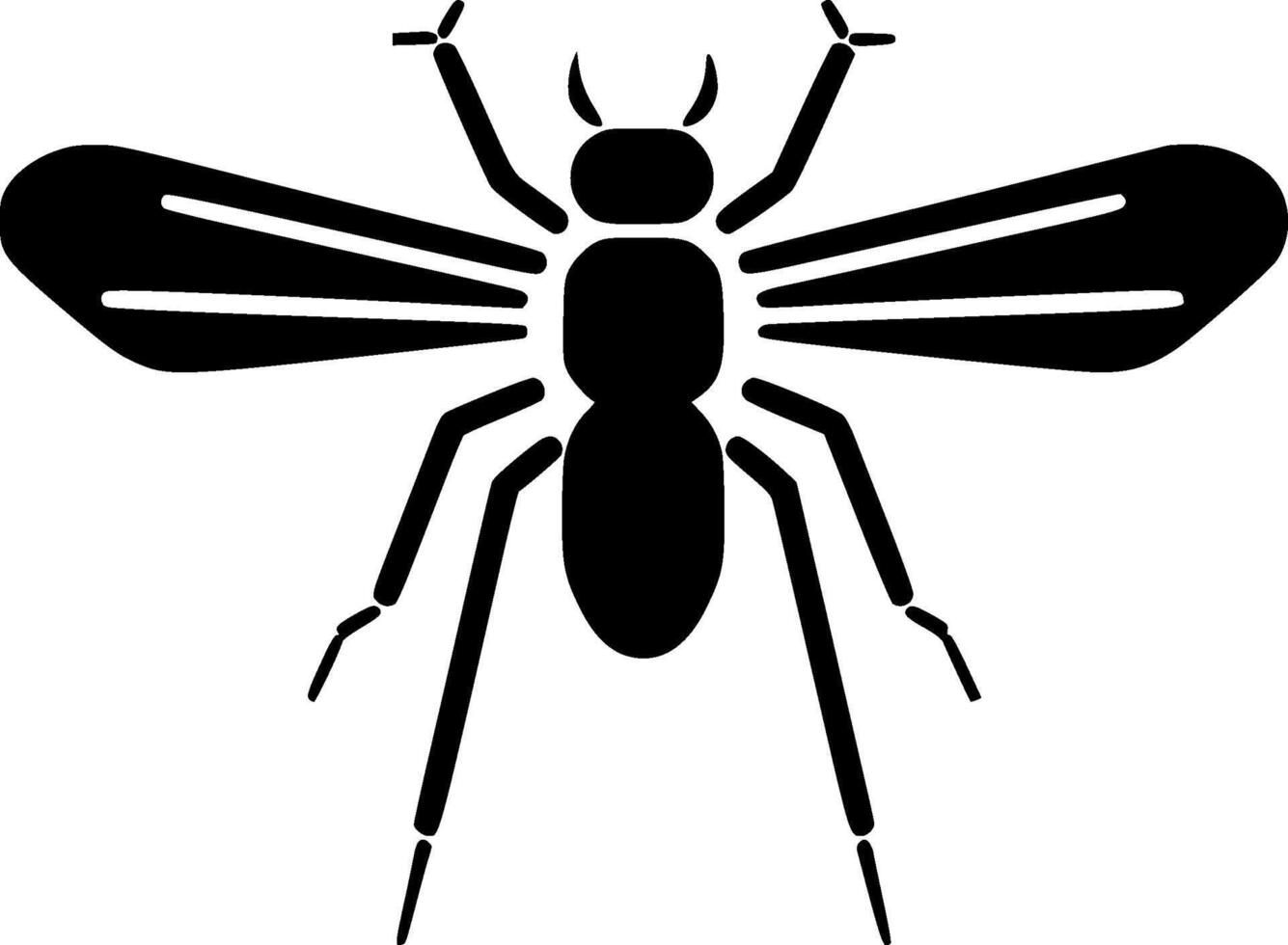Mosquito - Black and White Isolated Icon - illustration vector